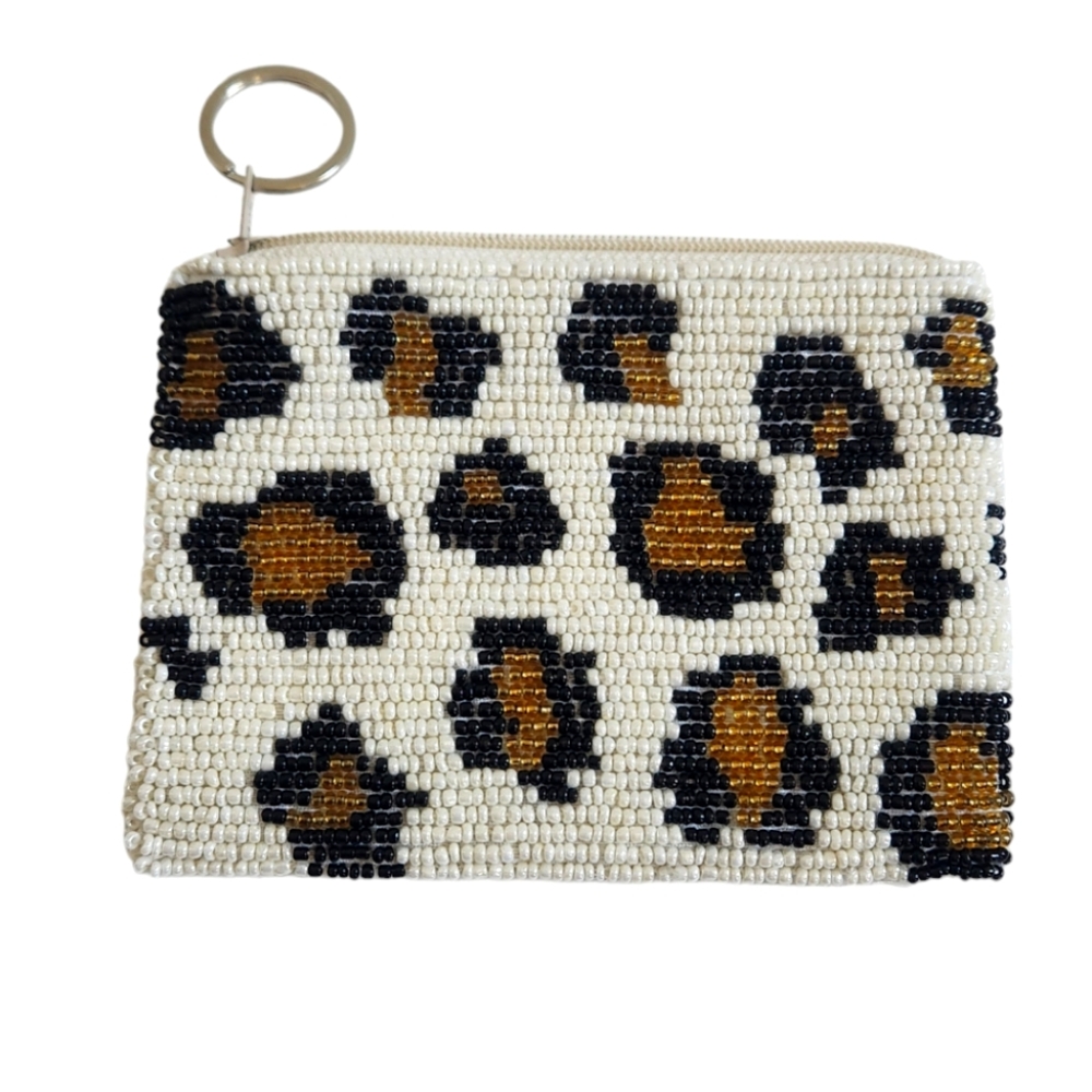 Tiana Designs Beaded Leopard Coin Purse